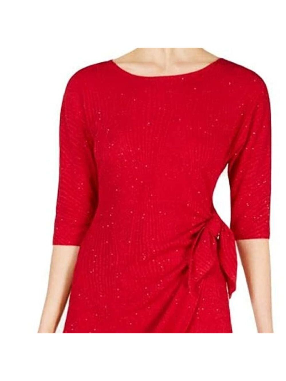SIGNATURE by Robbie Bee Glitter Knee Wrap Dress Size Medium